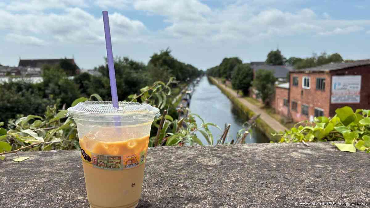 The Greater Manchester canal walk with a tiny coffee shop along the way