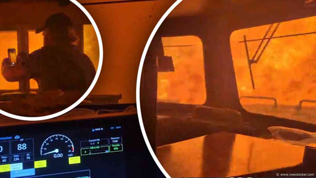 Angstaanjagend: trein raakt omsingeld door enorme vlammenzee tijdens bosbrand Ontario