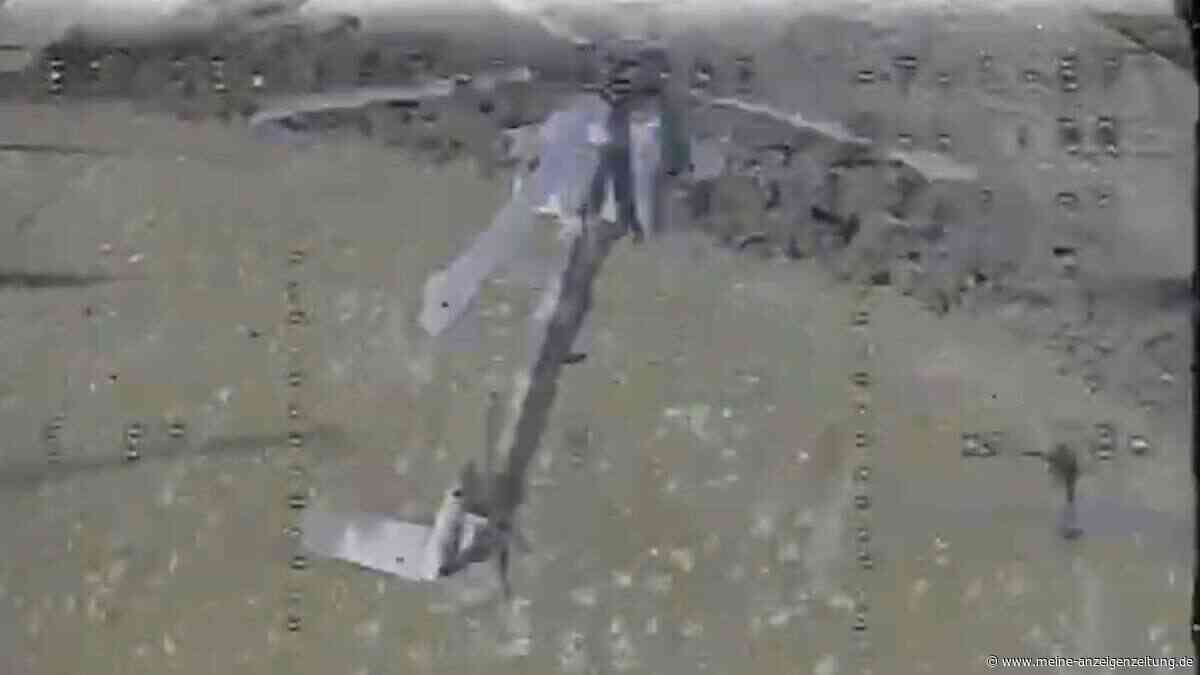 Ukrainische Drohne schlägt gezielt in Schwachstelle von russischem Hubschrauber ein