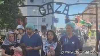 Mock Auschwitz gate at pro-Palestine protest in Sweden sparks outrage