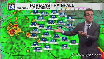Scattered rain and cooler than average temperatures around New Mexico
