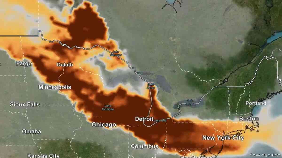 Toxic air invading 17 US states TODAY as massive plume of wildfire smoke crosses nation's border