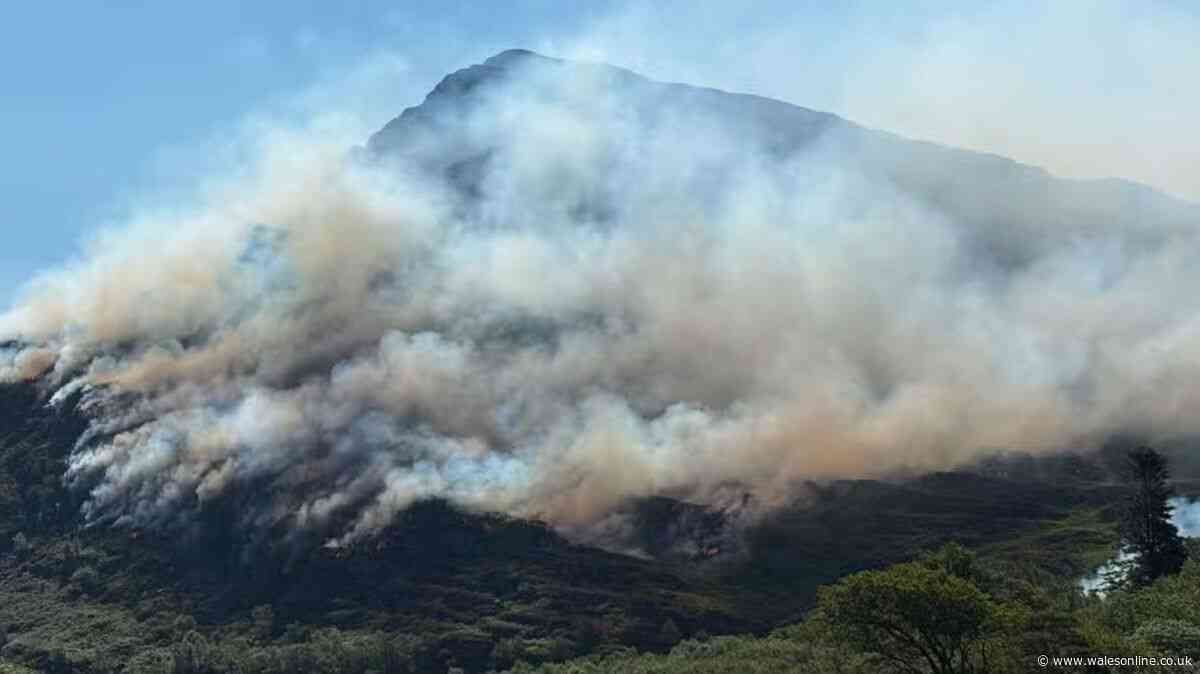 People urged to close windows and doors as wildfire breaks out on Welsh mountain - live updates