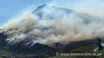 People urged to close windows and doors as wildfire breaks out on Welsh mountain - live updates
