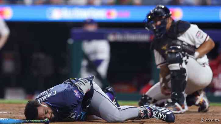 Junior Caminero was injured during the All-Star Game