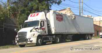 Truck removed after getting wedged under Raleigh's Peace Street bridge
