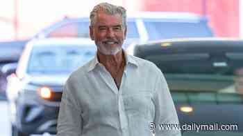 Pierce Brosnan, 73, and wife Keely Shaye Smith, 62, make a rare appearance together as they head out for a lunch date in Beverly Hills