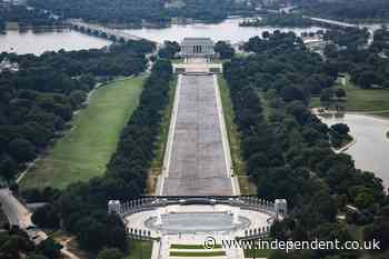 As the DC Reflecting Pool is drained, the gash Trump claimed vandals caused is hard to find