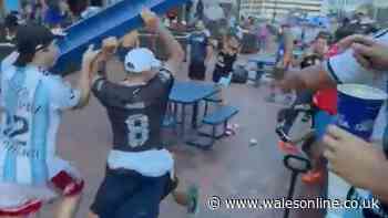 World Cup violence erupts as fans fight in streets before England v Argentina