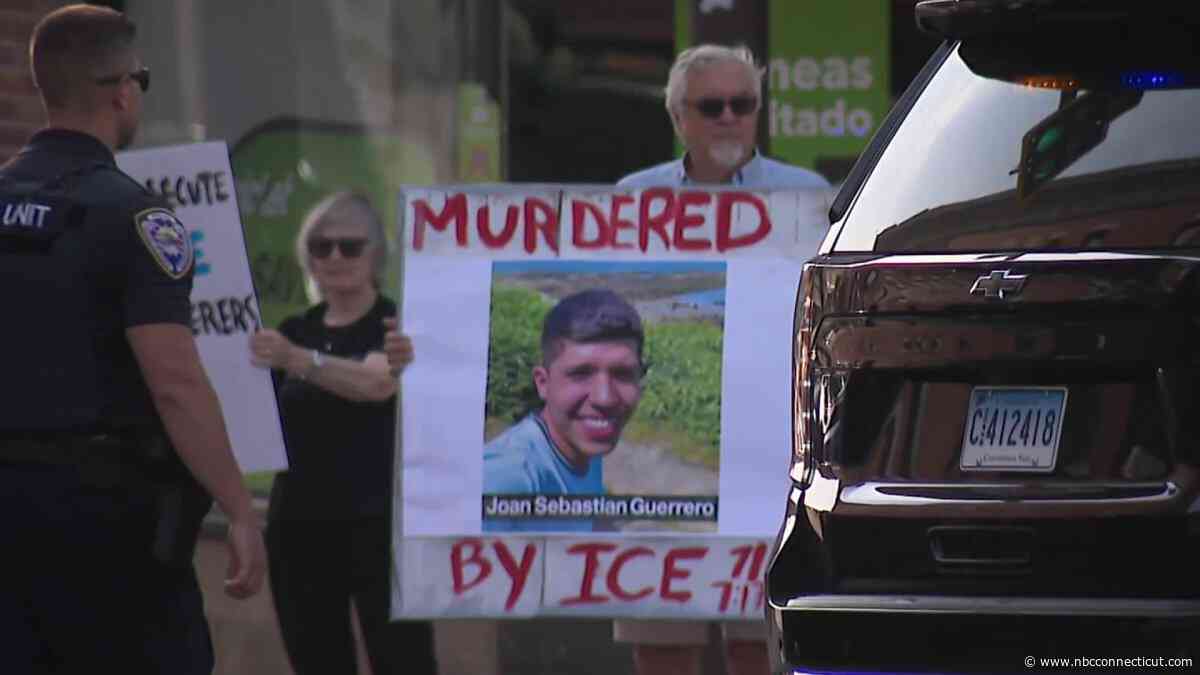 Protesters gather in Middletown following ICE shooting in Maine on Monday