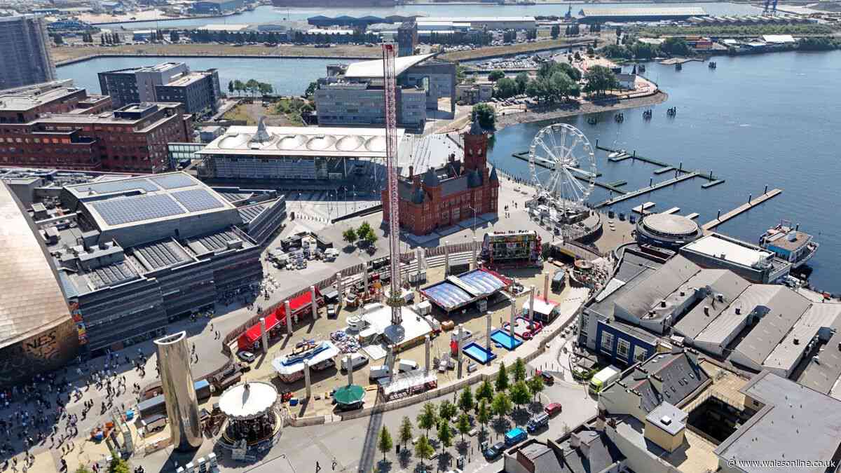Massive 260ft structure appears overnight in Cardiff Bay