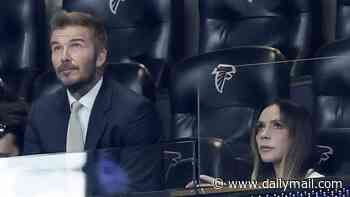 David Beckham looks nervous as he arrives in the stands with wife Victoria and their family ahead of England vs Argentina World Cup semi-final