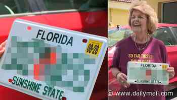 Florida grandma furious after state issues her with hilariously raunchy new license plate