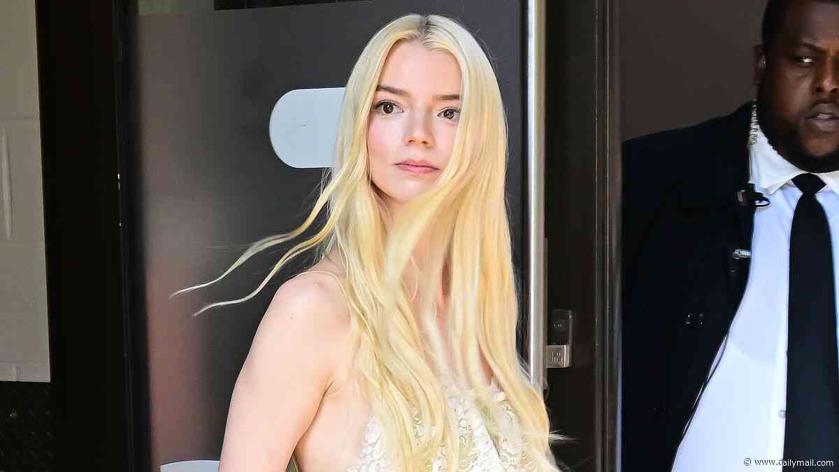 Anya Taylor-Joy looks ethereal in a green maxi dress as she leaves SiriusXM Studios in NYC after promoting her new thriller series Lucky