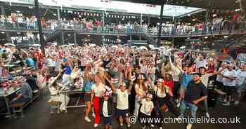 Thousands of fans gather in Newcastle to watch England take on Argentina in World Cup semi-final
