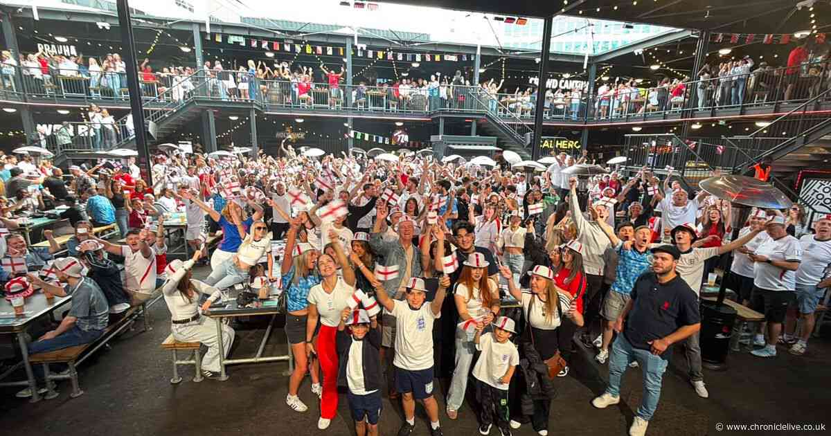 Thousands of fans gather in Newcastle to watch England take on Argentina in World Cup semi-final