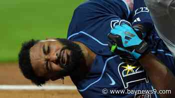 Rays' Caminero says he feels fortunate left hand not broken after he was hit in All-Star Game