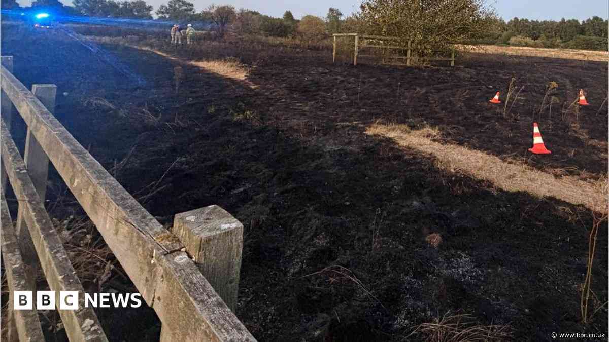 Crews tackle large grass fire near allotments