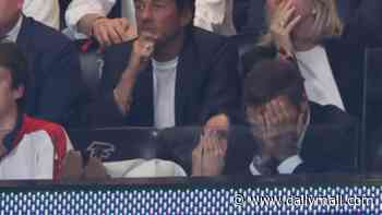 David Beckham fights back tears and is consoled by wife Victoria as England lose World Cup semi-final to Argentina