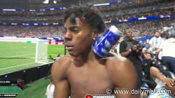 Shocking moment Argentina fans launch objects at YouTuber IShowSpeed during World Cup semi-final... after FIFA launched investigation into racism claims