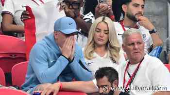 England WAGs weep in the stands: Megan Pickford consoles her husband Jordan after Argentina World Cup semi-final defeat