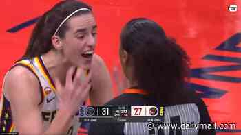 Caitlin Clark LOSES it with WNBA referee over controversial no-call in Indiana Fever game