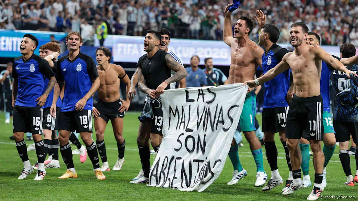 Argentina face action after waving Falklands banner