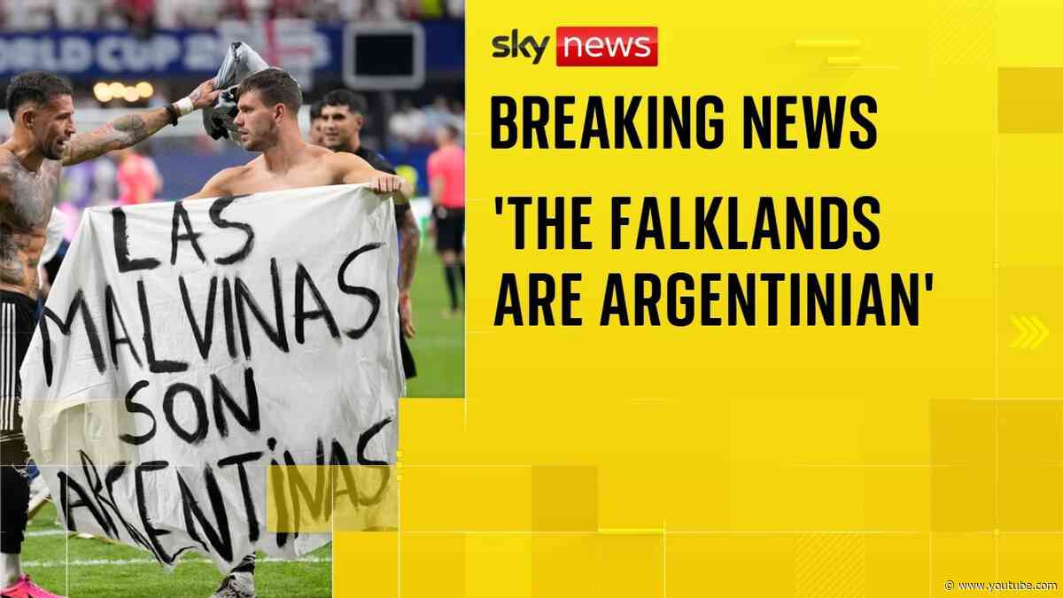'The Falklands are Argentinian': Players hold up banner after beating England 2-1