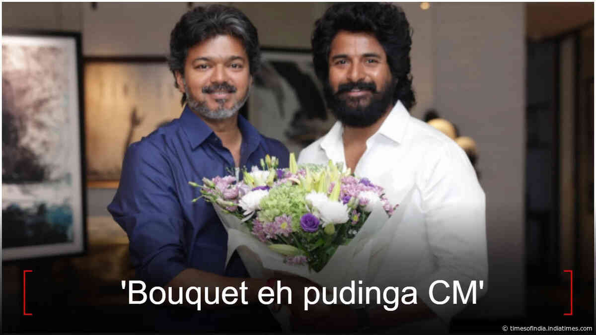 'Bouquet eh pudinga CM': Sivakarthikeyan meets Vijay