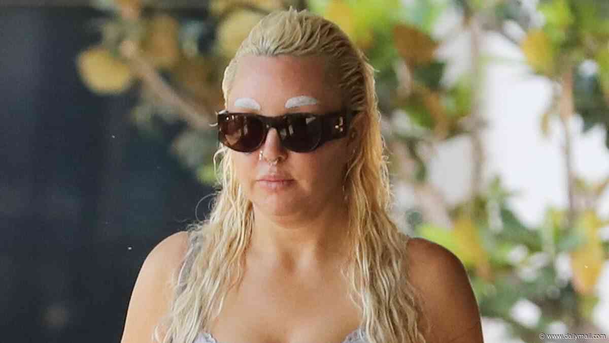 Amanda Bynes debuts shocking WHITE eyebrows to match her platinum blonde hair during LA coffee run... amid Ozempic transformation