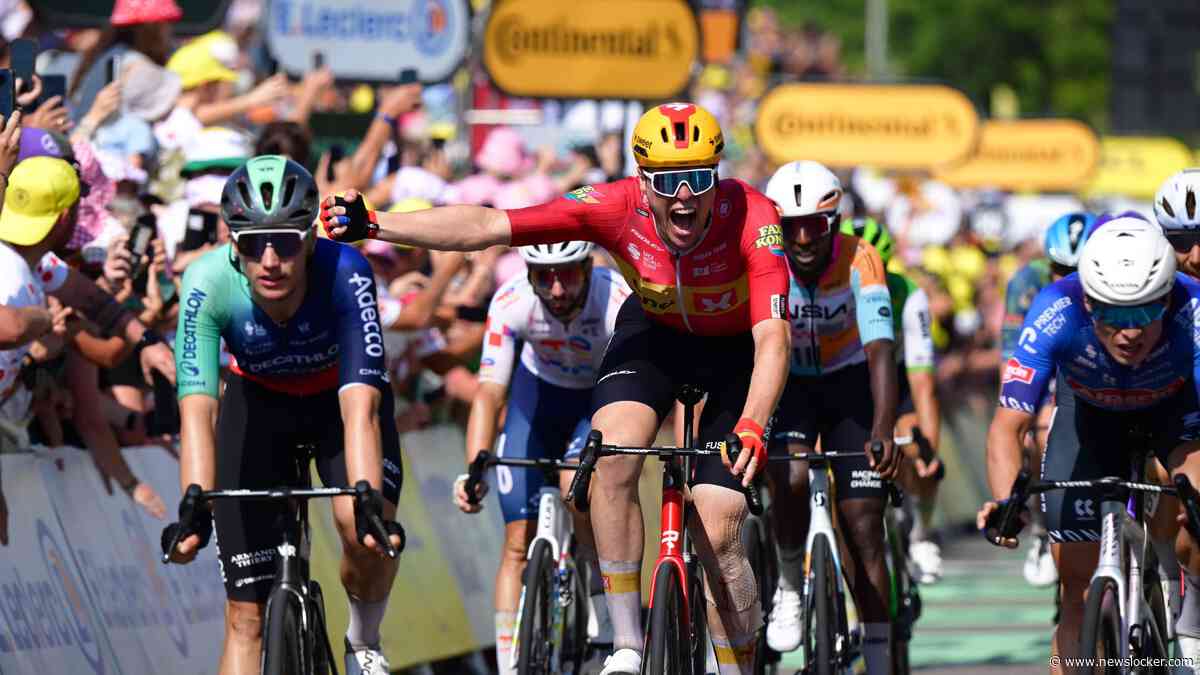 Sprintsoap in de Tour: twijfelmoment wordt balende Olav Kooij fataal, Tim Merlier vloekt in Nevers