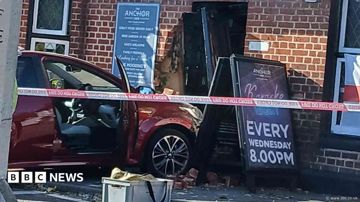 Pub stays open for England match despite car crash