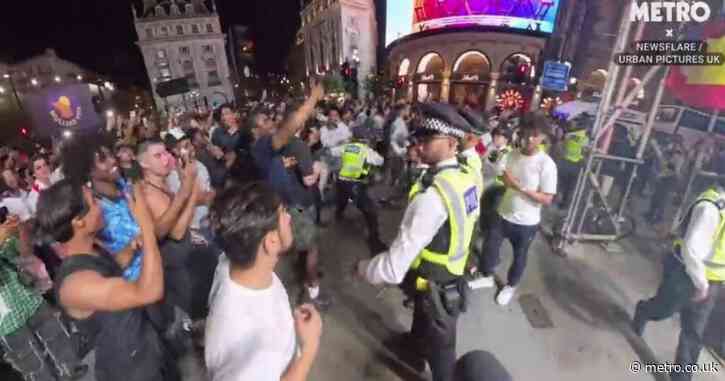 Lone Argentina fan ‘rescued’ by police in London after England fans swarm him