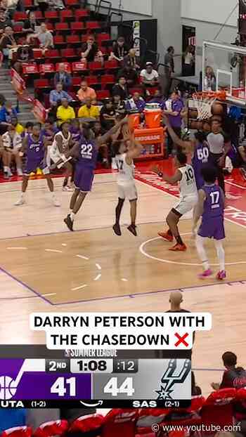 Darryn Peterson gets the chase down block & turns defense to offense 😤