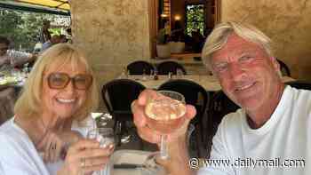 Judy Finnigan, 78, and Richard Madeley, 70, look loved-up as they relax with a glass of wine after celebrating their 40th wedding anniversary
