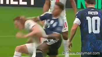 Argentina's goalscorer should have been sent off for brutal elbow, claim devastated Three Lions fans after Argentina got ANOTHER lucky escape amid 'rigging' accusations