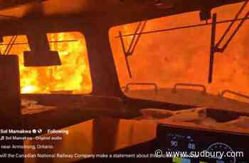 Union 'not very happy' after video of CN train crew surrounded by flames goes viral