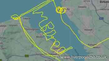 Pilot spells out cheeky message in the sky during flight over Liverpool