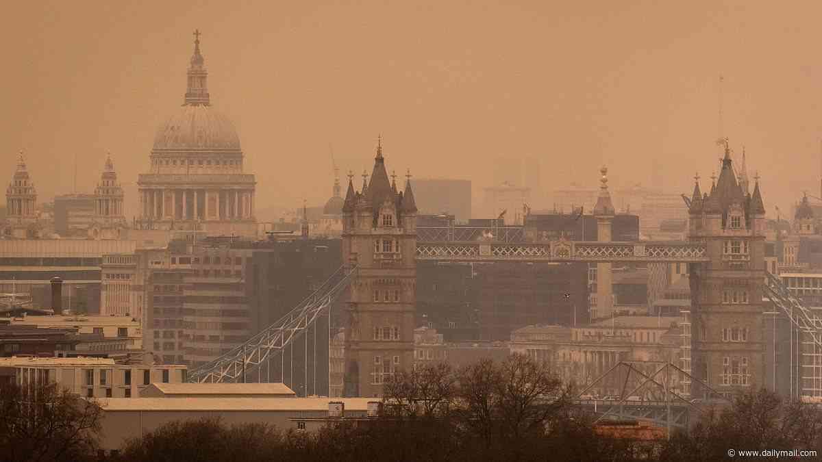 Saharan dust is at an all-time high over Britain - increasing the risk 'blood rain', study warns