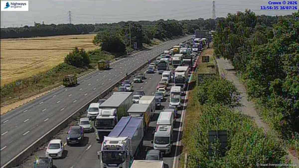 M62 live as crash causes huge traffic queues