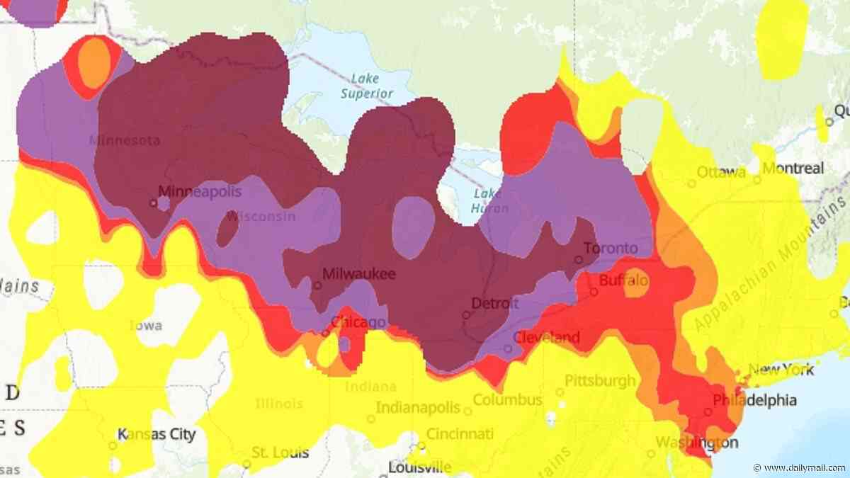 Warning to millions as lung-penetrating toxins sweep across 14 US states... with Detroit's air ranked worst on Earth