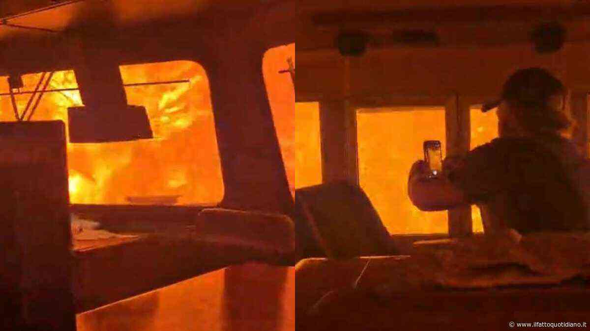 “Siamo circondati dal fuoco”: il treno attraversa le fiamme, il video choc del macchinista mostra una scena impressionante