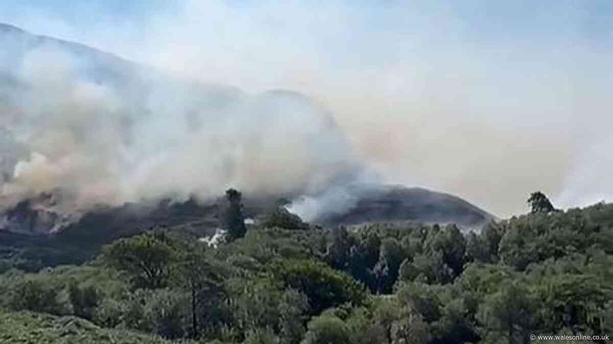 Fire tears through Welsh countryside as crews run out of helicopter support