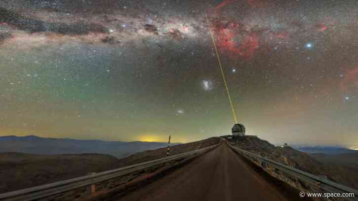 A laser disappears into the Milky Way's heart | Space photo of the day for July 16, 2026