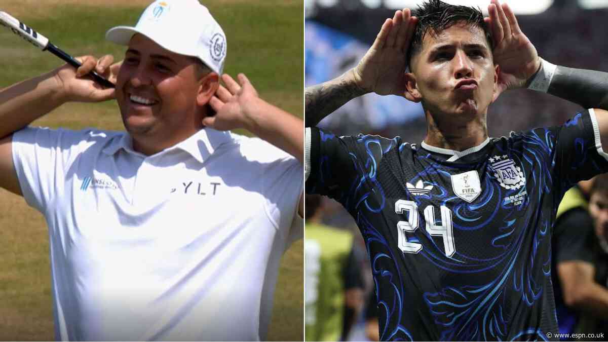 Argentine golfer recreates Enzo cele at the Open