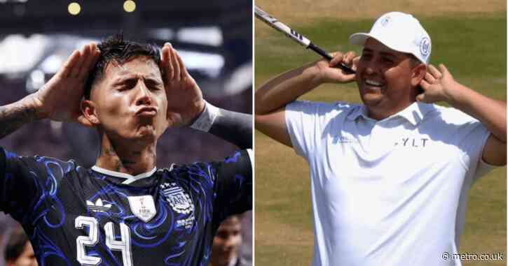 Argentine golfer taunts England fans with Enzo Fernandez celebration at The Open
