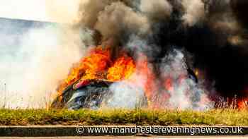 Yet another moorland fire breaks out as car bursts into flames after crash