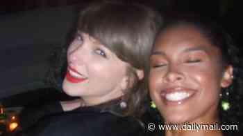 Taylor Swift takes selfies as she parties at friend's wedding... days after tying the knot with Travis Kelce