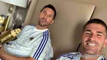 Feeling like a winner, Leo? Grinning Messi poses with Argentina room-mate in hotel selfie the morning after booking champions' place in World Cup final