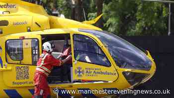 Two men stabbed in Bury as air ambulance lands and arrest made